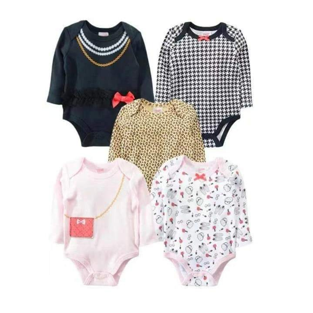 Pack de 5 Bodys Manga Larga de Algodón para Bebé 1