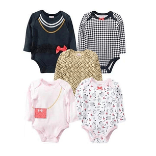 Pack de 5 Bodys Manga Larga de Algodón para Bebé