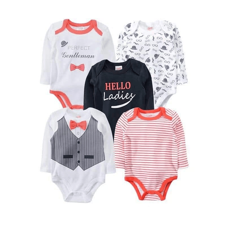 Pack de 5 Bodys Manga Larga de Algodón para Bebé 1