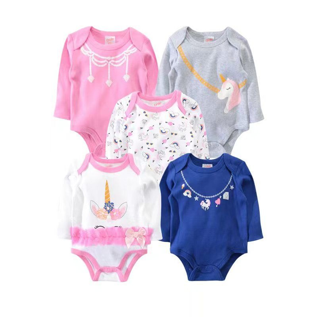 Pack de 5 Bodys Manga Larga de Algodón para Bebé 1