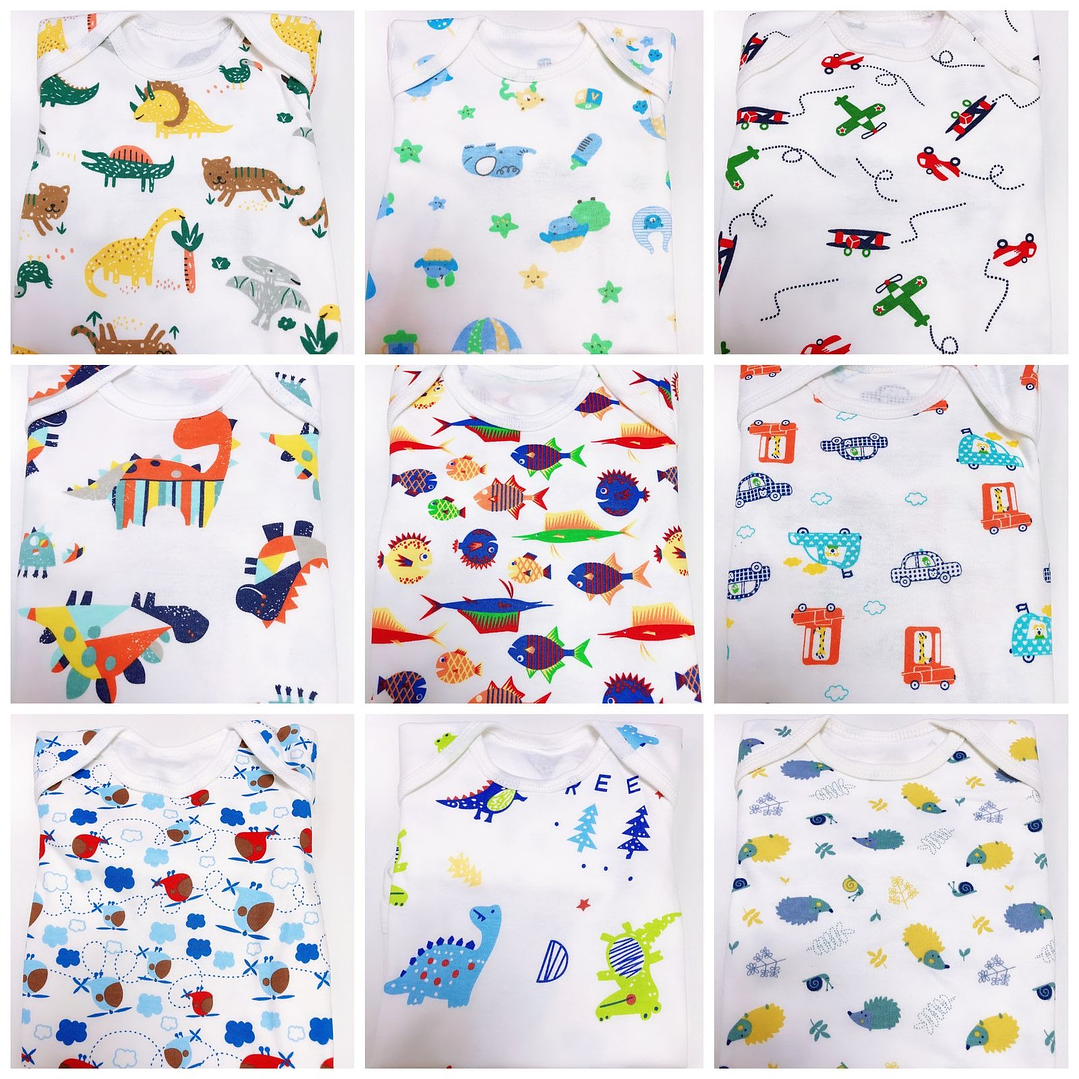 Pack de 5 Bodys Manga Larga de Algodón para Bebé Niño Niña 4