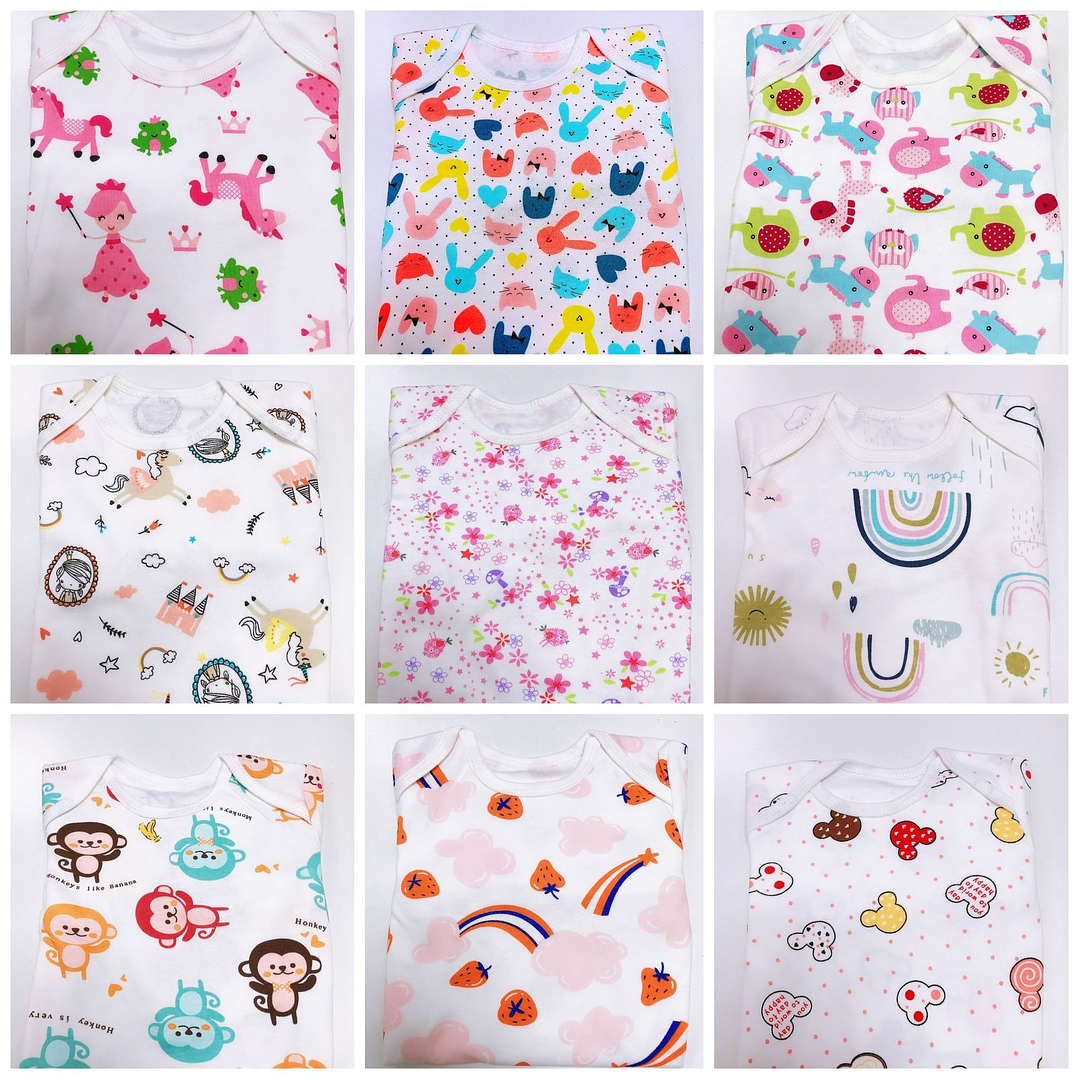 Pack de 5 Bodys Manga Larga de Algodón para Bebé Niño Niña 5