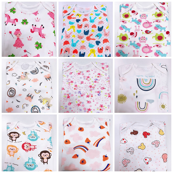 Pack de 5 Bodys Manga Larga de Algodón para Bebé Niño Niña 5