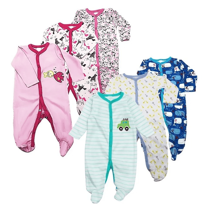 Pack 3 Enteritos de Algodón para Bebé 2