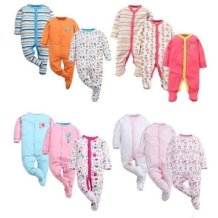 Pack 3 Enteritos de Algodón para Bebé 1