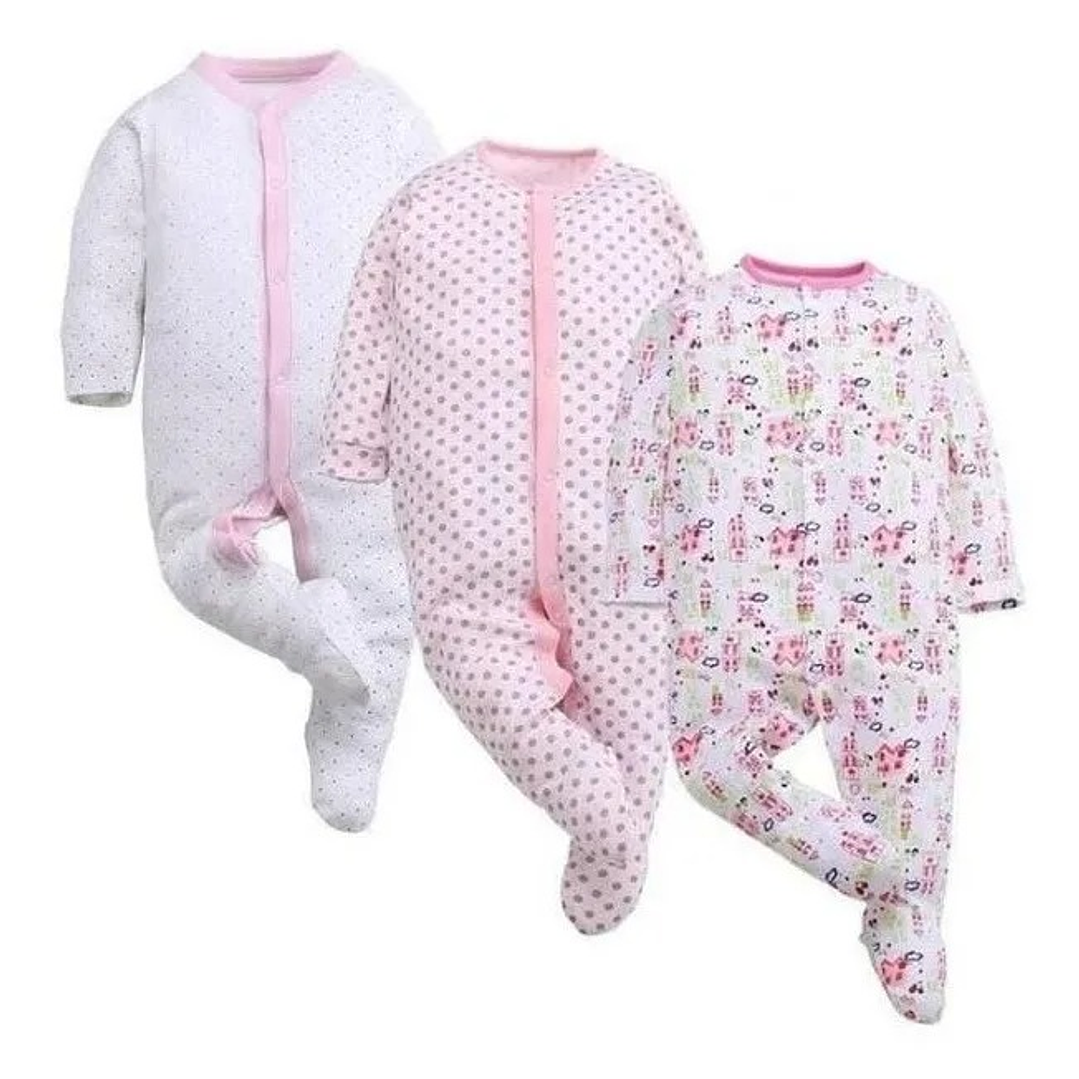 Pack 3 Enteritos de Algodón para Bebé 3