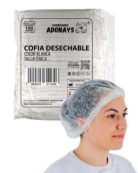 Cofias Desechables Blanca (Embalaje de 1000unidades)