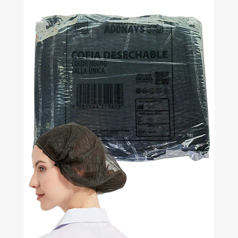 Cofias Desechables Negra (Embalaje de 1000unidades)