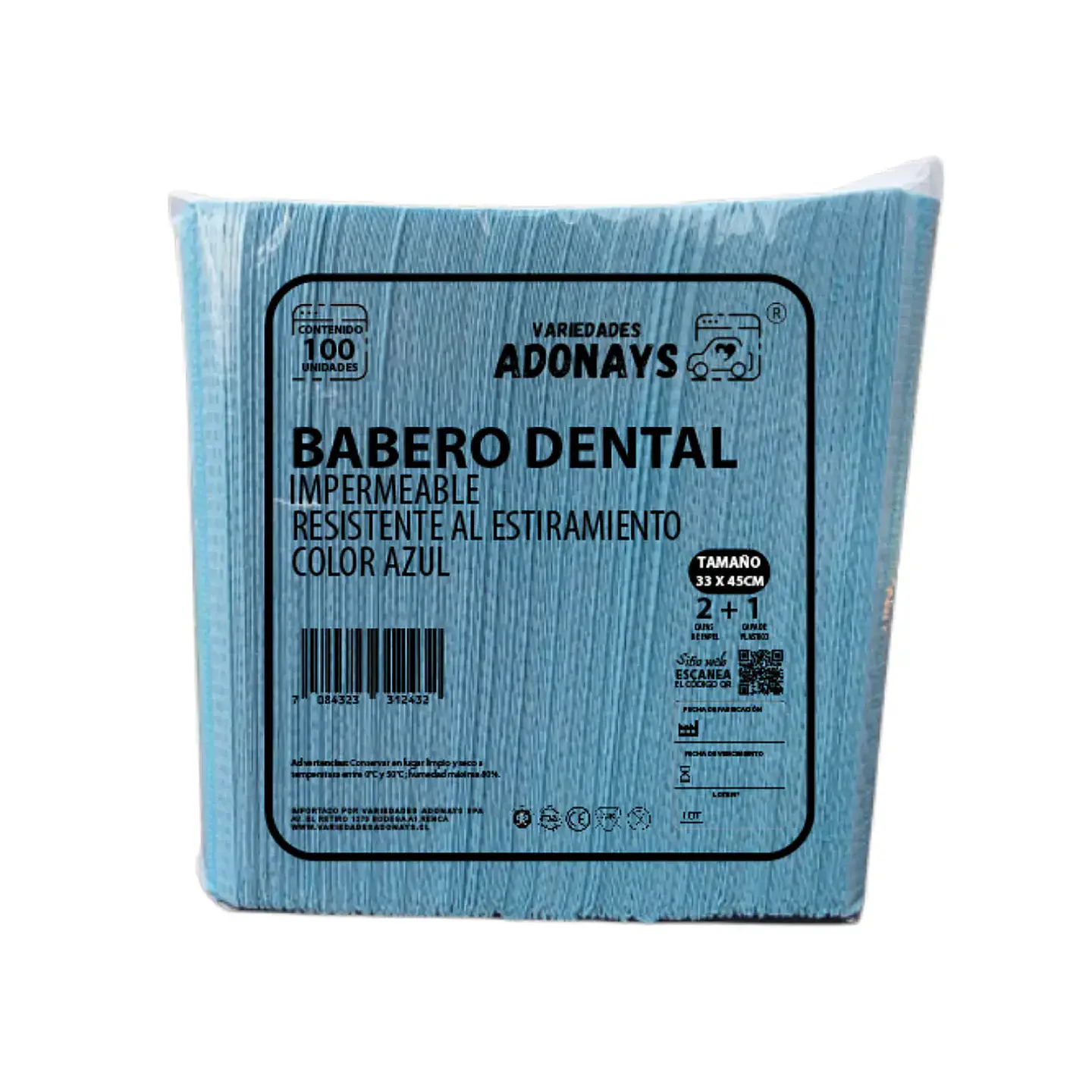 Campo de Trabajo, Servilleta, Pecheras Color Azul (Embalaje de 500 unidades) 4