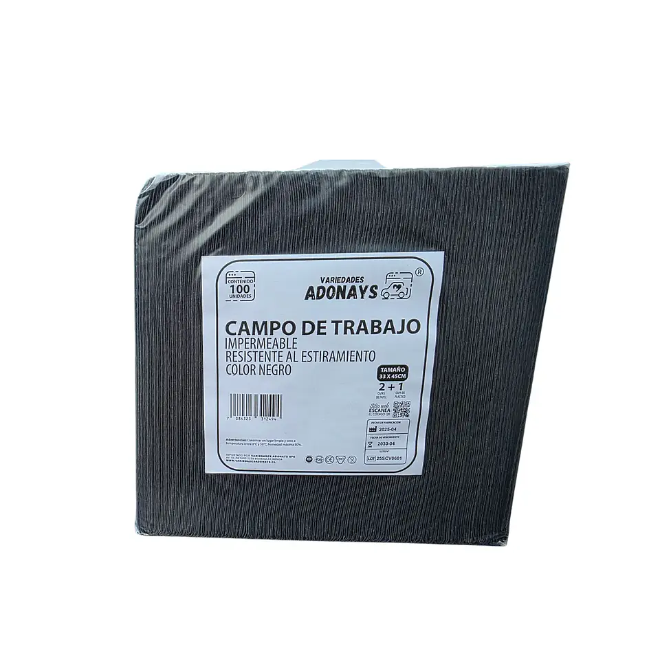 Campo de Trabajo, Servilleta, Pecheras Color Negro (Embalaje de 500 unidades) 4