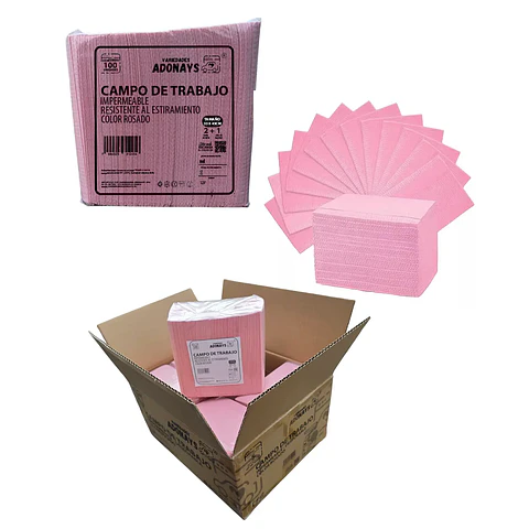 Campo de Trabajo, Servilleta, Pecheras Color Rosado (Embalaje de 500 unidades)