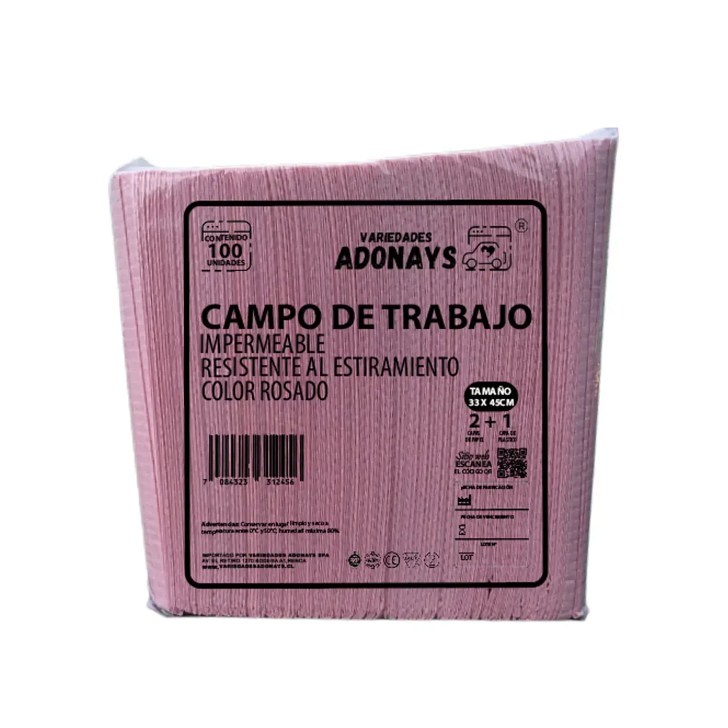 Campo de Trabajo, Servilleta, Pecheras Color Rosado (Embalaje de 500 unidades) 4
