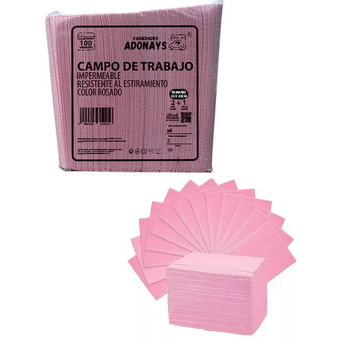 Campo de Trabajo, Servilleta, Pecheras Color Rosado (Embalaje de 500 unidades)