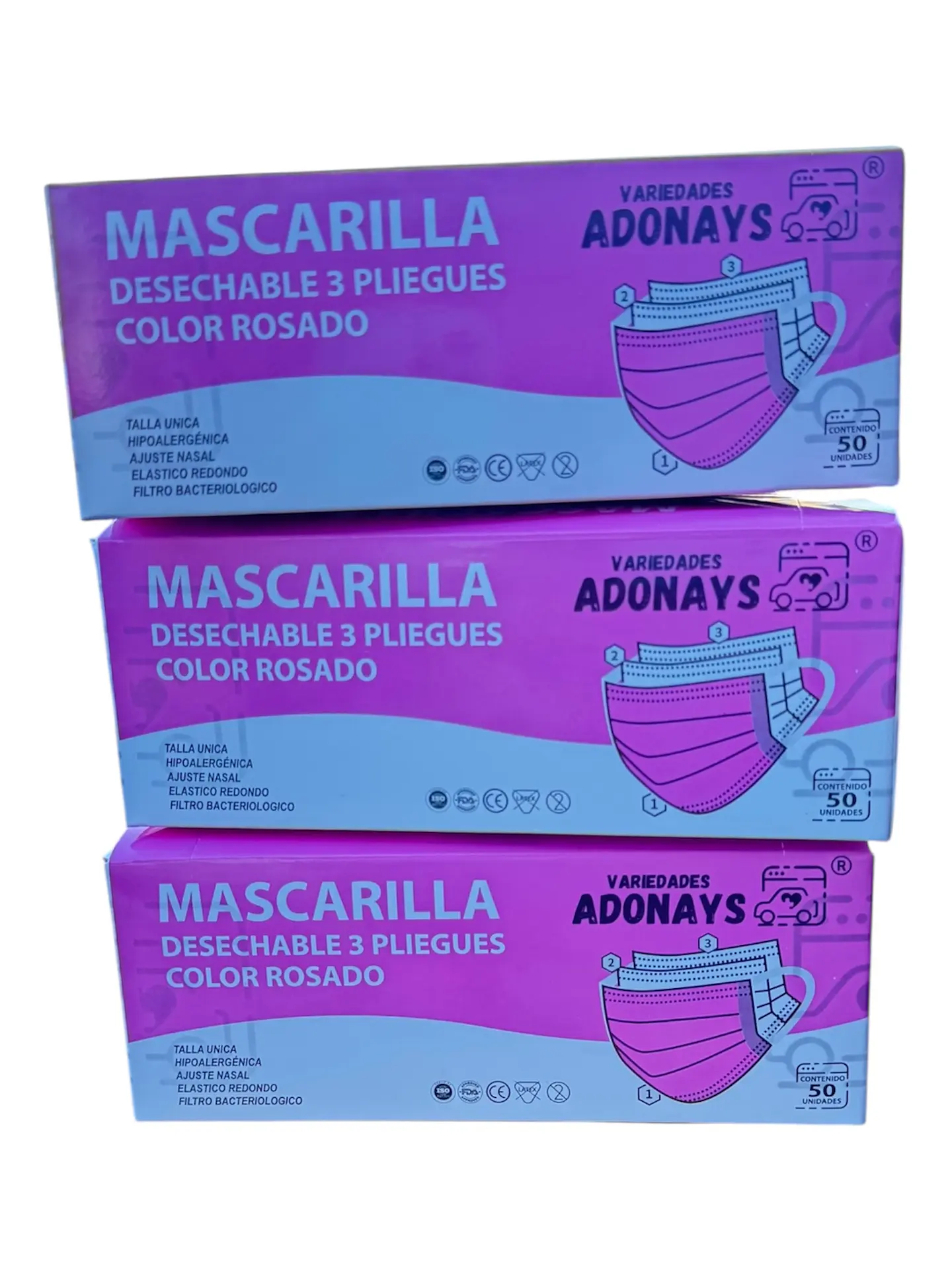 Mascarilla Color Rosado (Embalaje de 2000 unidades) 4