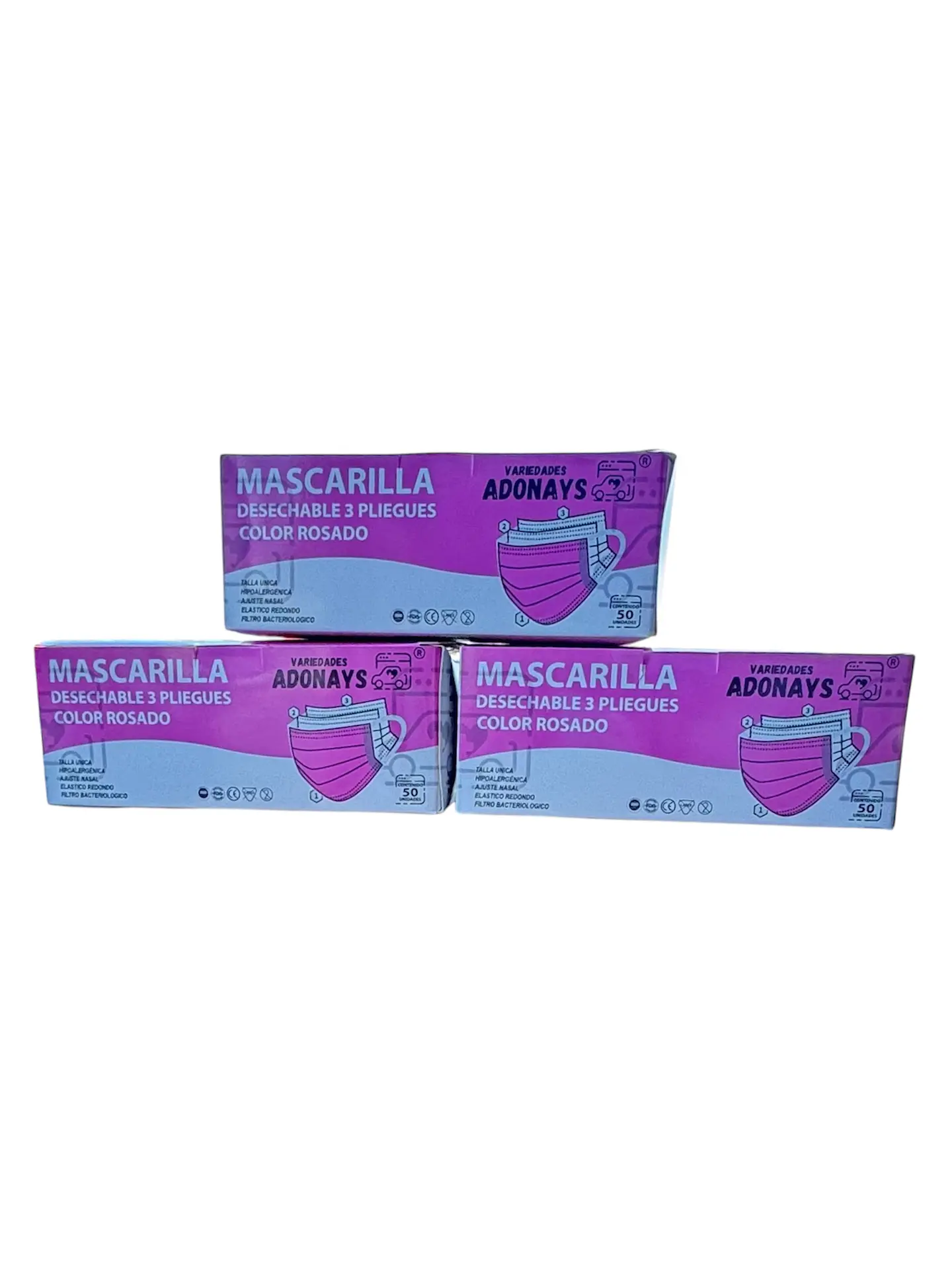 Mascarilla Color Rosado (Embalaje de 2000 unidades) 5