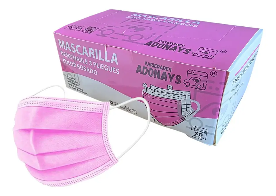 Mascarilla Color Rosado (Embalaje de 2000 unidades) 1