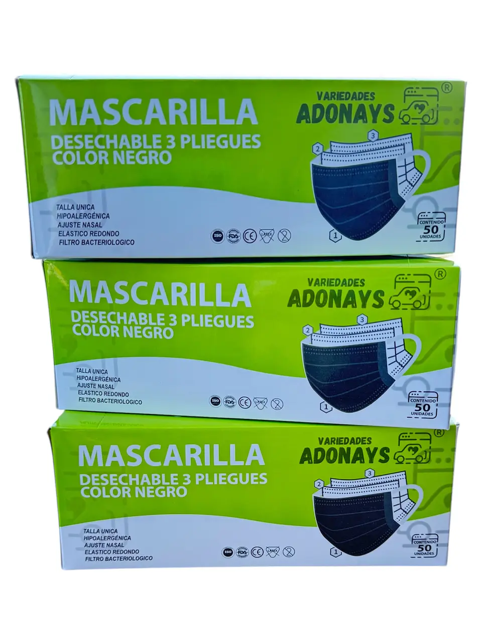 Mascarilla Color Negro (Embalaje de 2000 unidades) 4