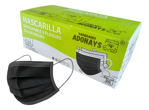 Mascarilla Color Negro (Embalaje de 2000 unidades)