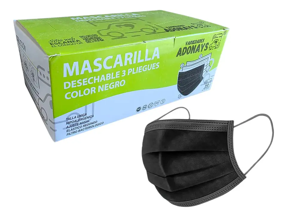Mascarilla Color Negro (Embalaje de 2000 unidades) 3