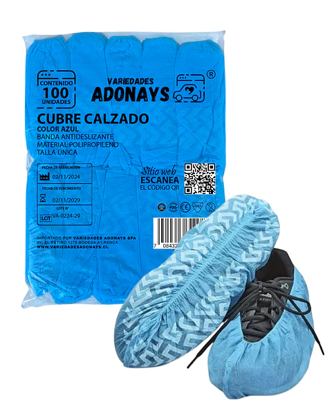 Cubre Calzado Con Antideslizante Azul (1000unid)