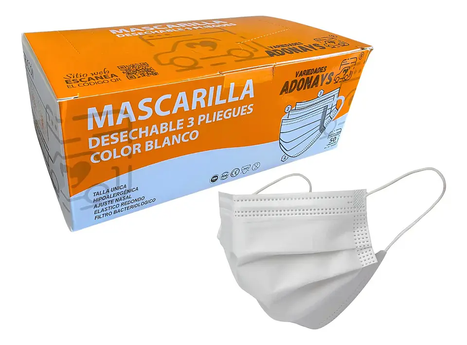 Mascarilla Color Blanco (Embalaje de 2000 unidades) 1