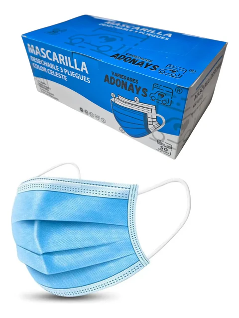 Mascarilla Color Azul (Embalaje de 2000 unidades)