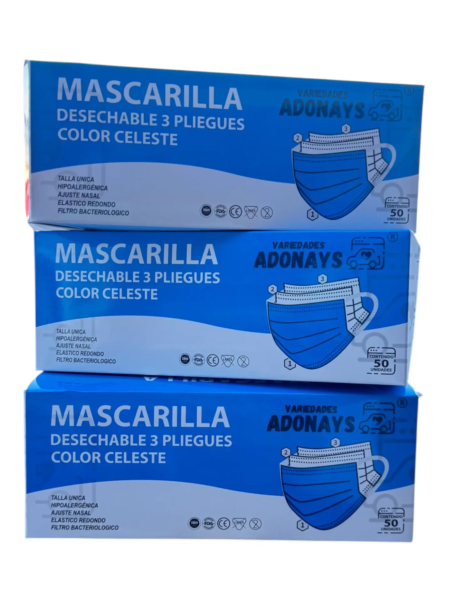Mascarilla Color Azul (Embalaje de 2000 unidades) 3
