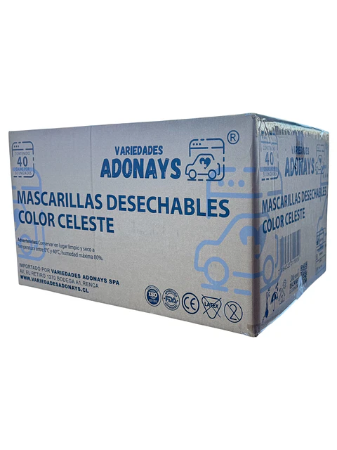 Mascarilla Color Azul (Embalaje de 2000 unidades)