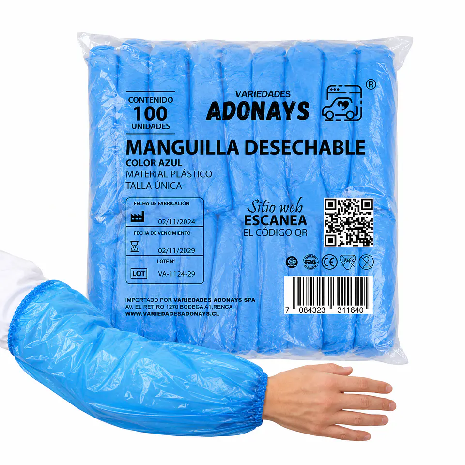 Manguilla Desechable Color Azul – Embalaje 1.000 Unidades (10 Paquetes x 100 Unidades) 1