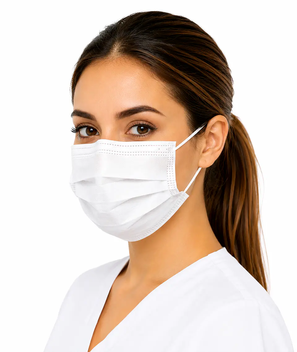 Mascarilla Desechable 3 Pliegues Color Blanco – Embalaje 2.000 Unidades (40 Cajas x 50 Unidades) 6