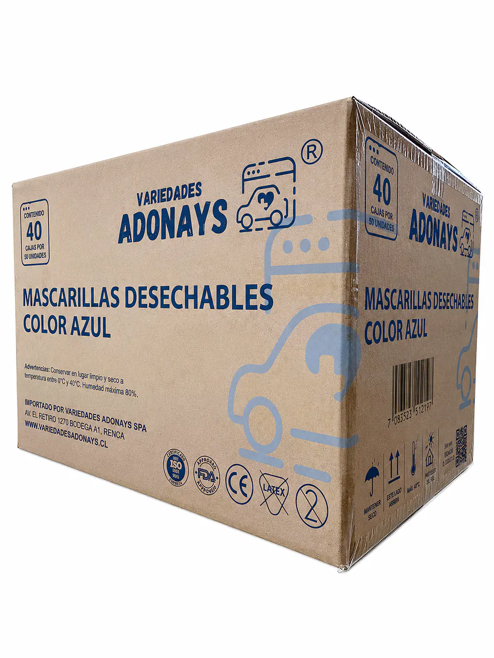Mascarilla Desechable 3 Pliegues Color Azul – Embalaje 2.000 Unidades (40 Cajas x 50 Unidades) 8