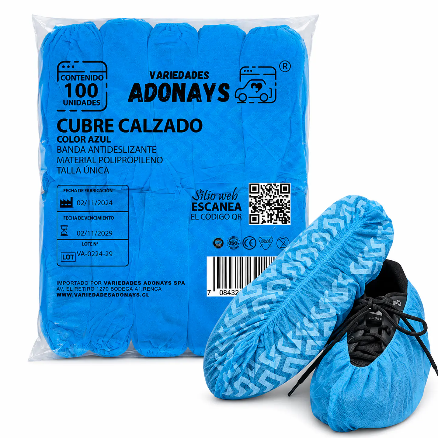 Cubre Calzado Desechable Color Azul Con Antideslizante – Embalaje 1.000 Unidades (10 Paquetes x 100 Unidades) 5