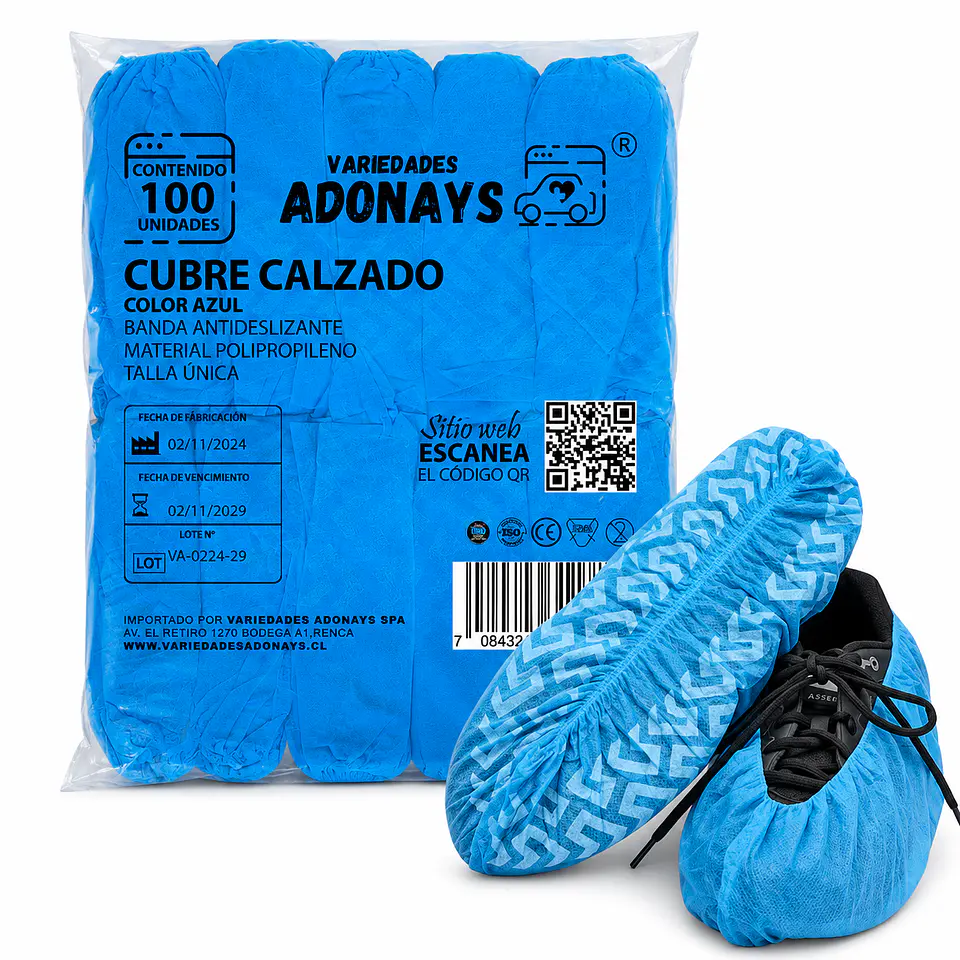 Cubre Calzado Desechable Color Azul Con Antideslizante – Embalaje 1.000 Unidades (10 Paquetes x 100 Unidades) 5