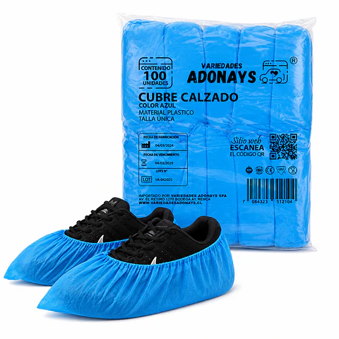 Cubre Calzado Desechable Antideslizante Color Azul – Embalaje 1.000 Unidades (10 Paquetes x 100 Unidades).