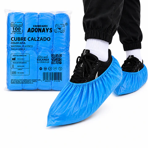 Cubre Calzado Desechable Antideslizante Color Azul – Embalaje 1.000 Unidades (10 Paquetes x 100 Unidades).