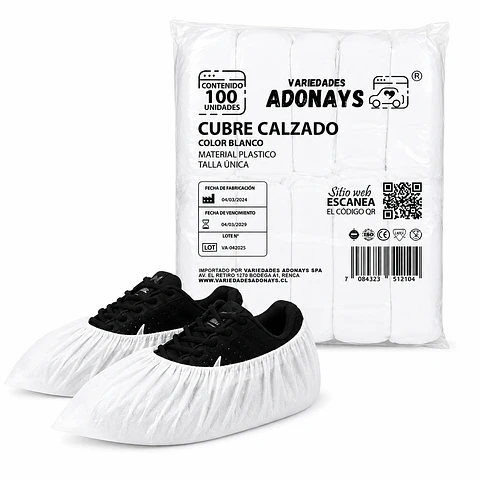Cubre Calzado Desechable Antideslizante Color Blanco – Embalaje 1.000 Unidades (10 Paquetes x 100 Unidades).