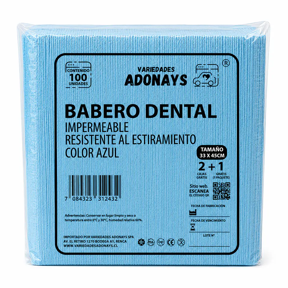 Campo Desechable Color Azul – Embalaje 500 Unidades (5 Paquetes x 100 Unidades) 1