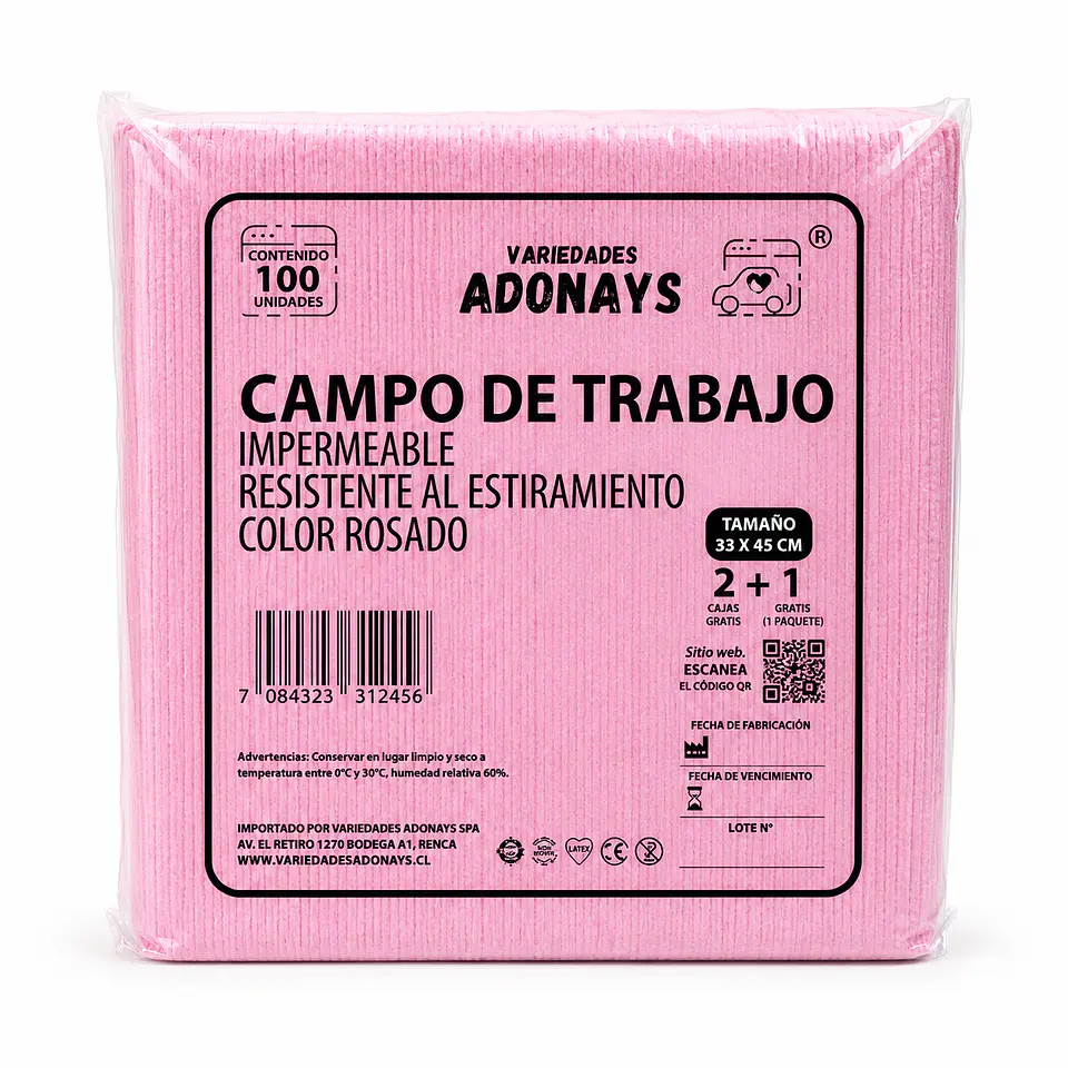 Campo Desechable Color Rosado – Embalaje 1.000 Unidades (10 Paquetes x 100 Unidades) 4