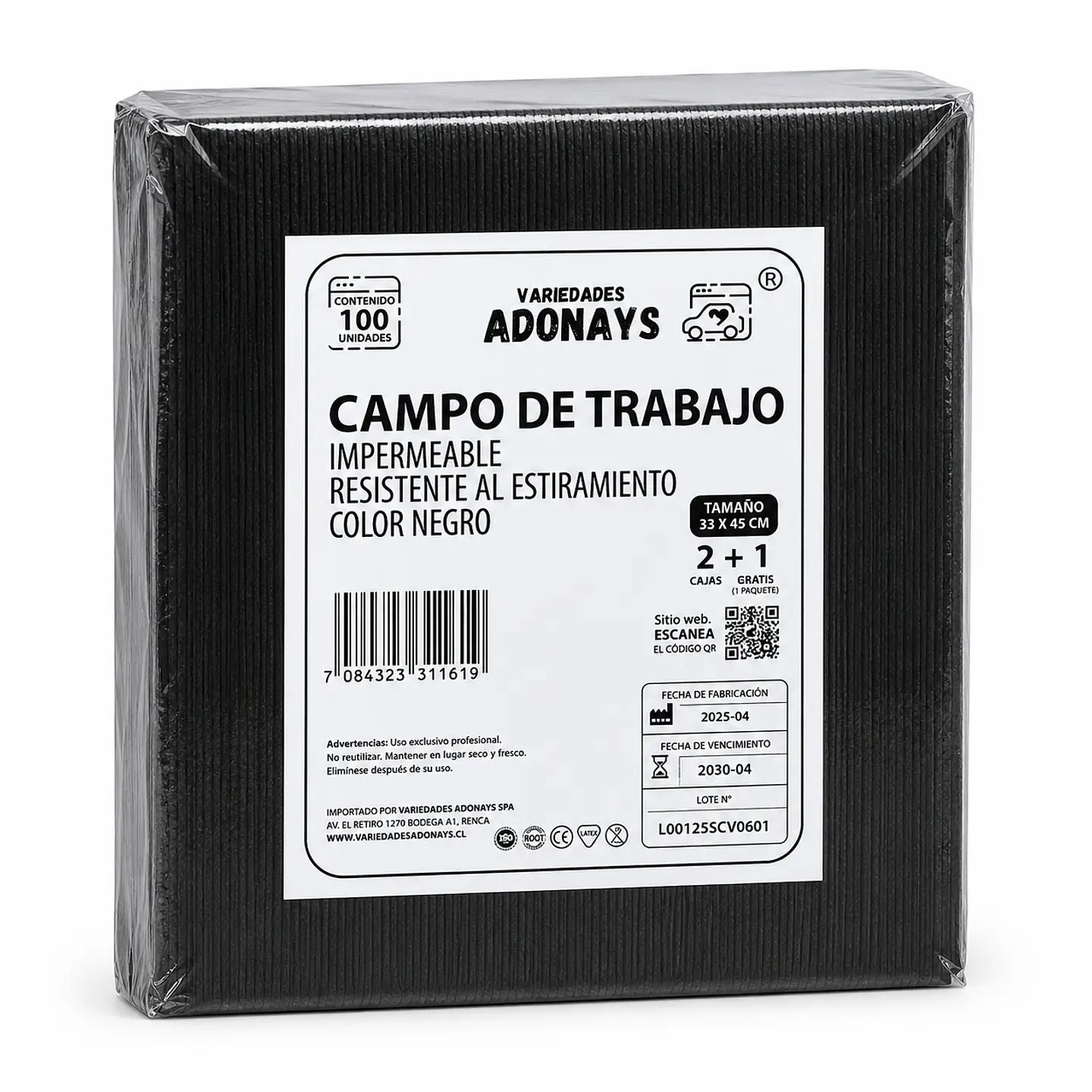 Campo Desechable Color Negro – Embalaje 1.000 Unidades (10 Paquetes x 100 Unidades) 4