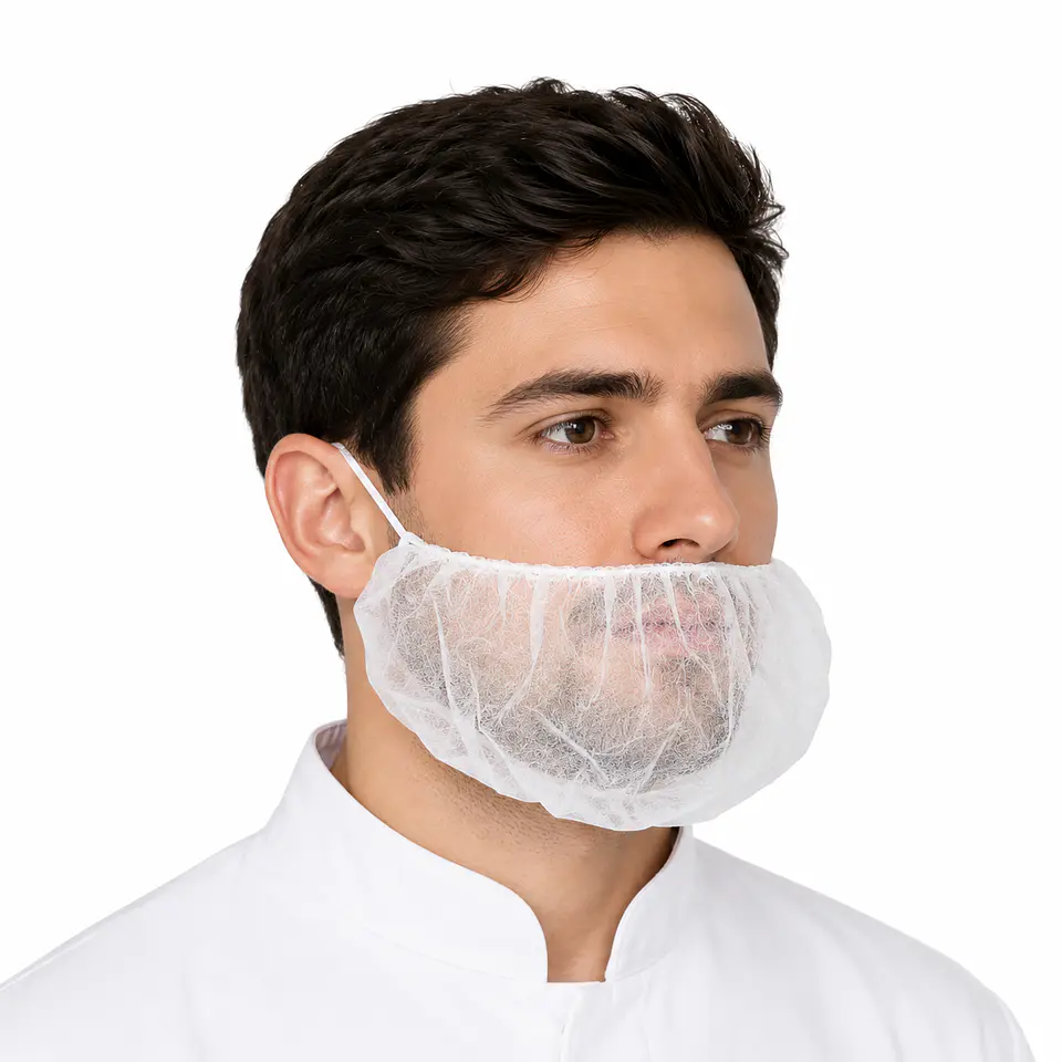Cubre Barba Desechable Color Blanco – Embalaje 1.000 Unidades (10 Paquetes x 100 Unidades) 2