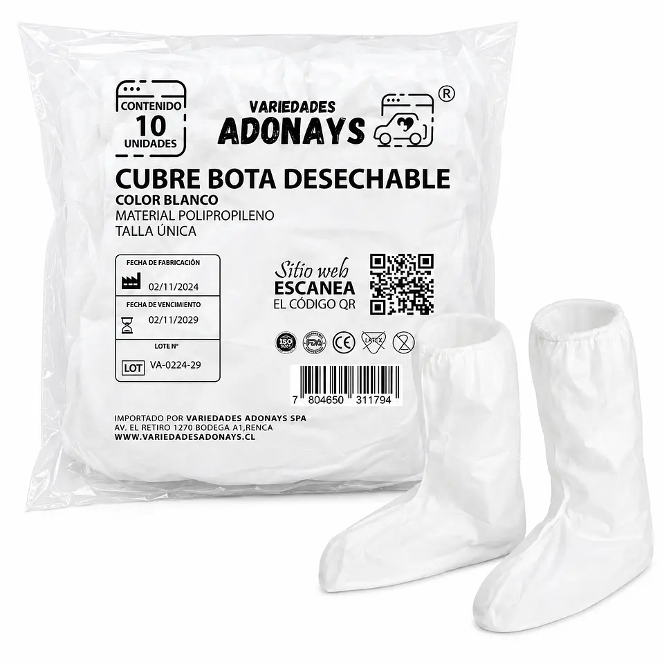 Cubre Bota Desechable Color Blanco – Embalaje 200 Unidades (20 Paquetes x 10 Unidades) 1