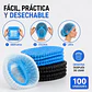 Cofia Desechable Color Azul – Embalaje 1.000 Unidades (10 Paquetes x 100 Unidades) - Miniatura 4