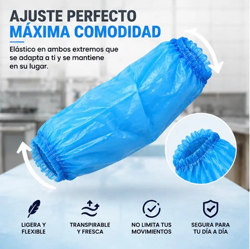 Manguilla Desechable Color Azul – Embalaje 1.000 Unidades (10 Paquetes x 100 Unidades) 3