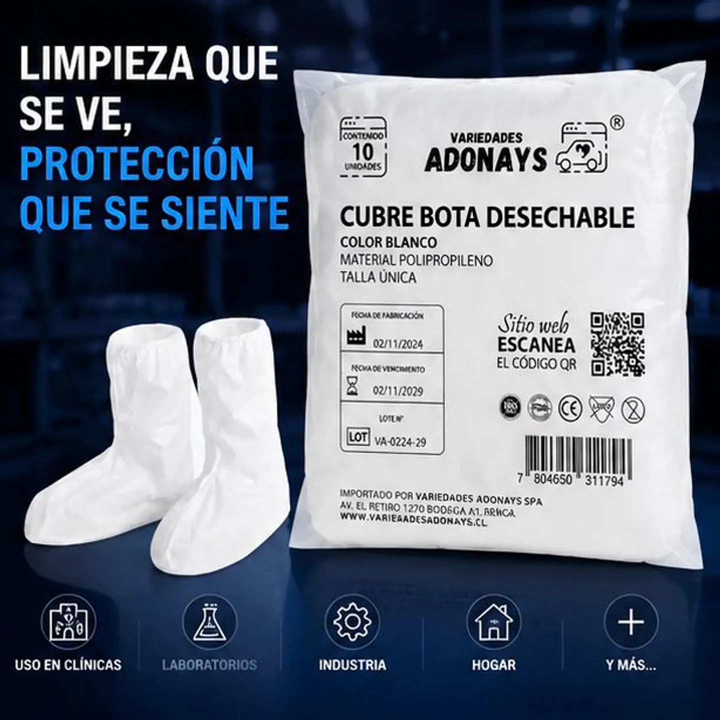Cubre Bota Desechable Color Blanco – Embalaje 200 Unidades (20 Paquetes x 10 Unidades) 4