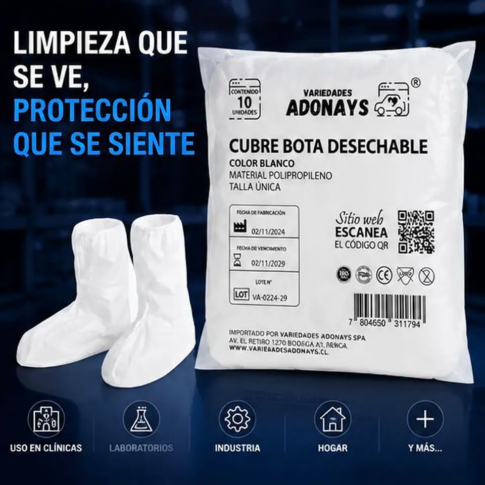 Cubre Bota Desechable Color Blanco – Embalaje 200 Unidades (20 Paquetes x 10 Unidades) 4