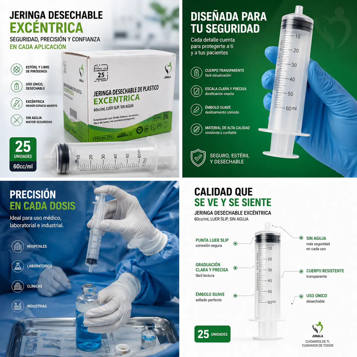 Jeringa 60ml Excéntrica Estéril Sin Aguja Jumala – Embalaje 400 Unidades (16 Paquetes x 25 Unidades) 5