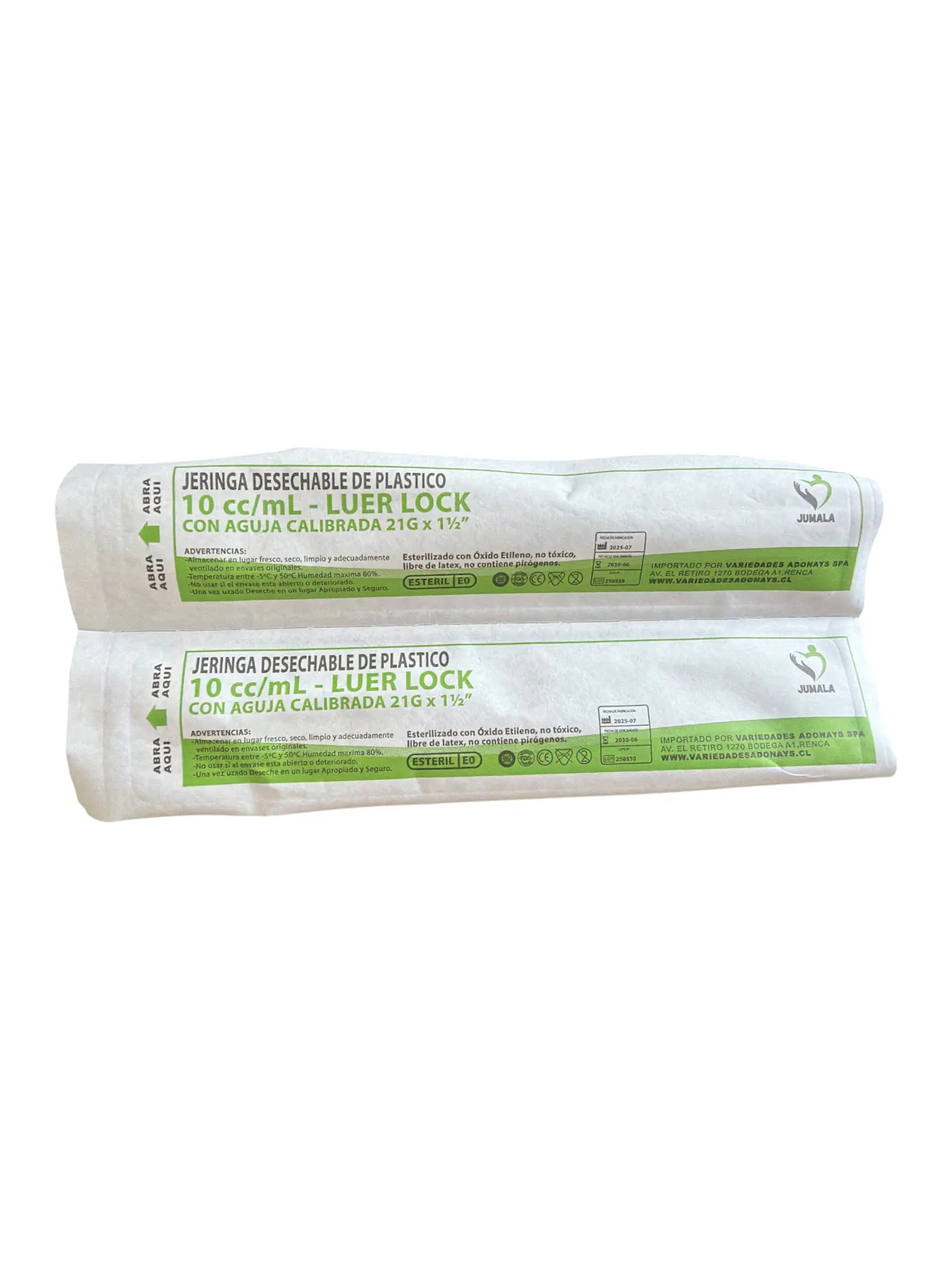 Jeringa 10ml Luer Lock con Aguja 21G x 1½