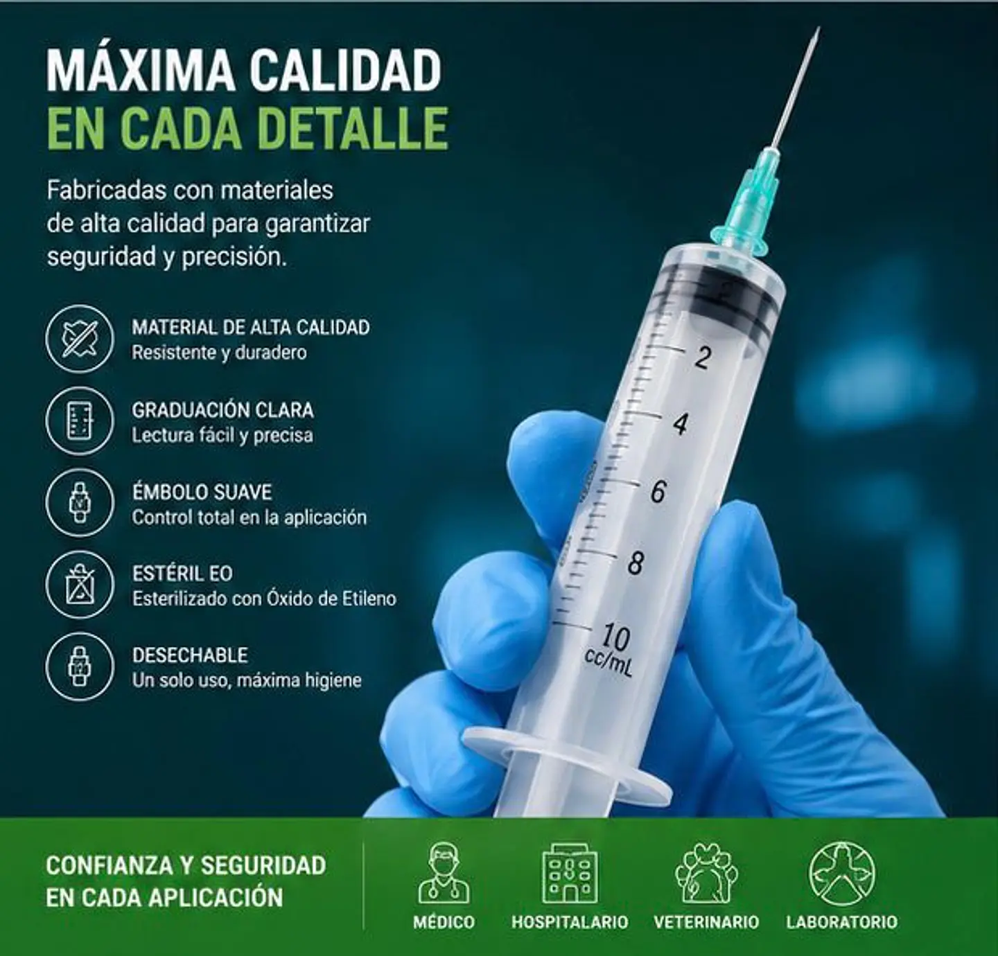 Jeringa 10ml Luer Slip con Aguja 21G x 1½