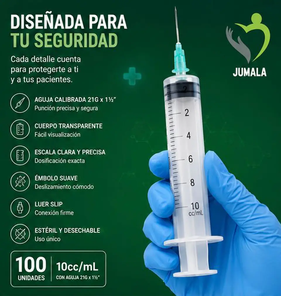 Jeringa 10ml Luer Slip con Aguja 21G x 1½