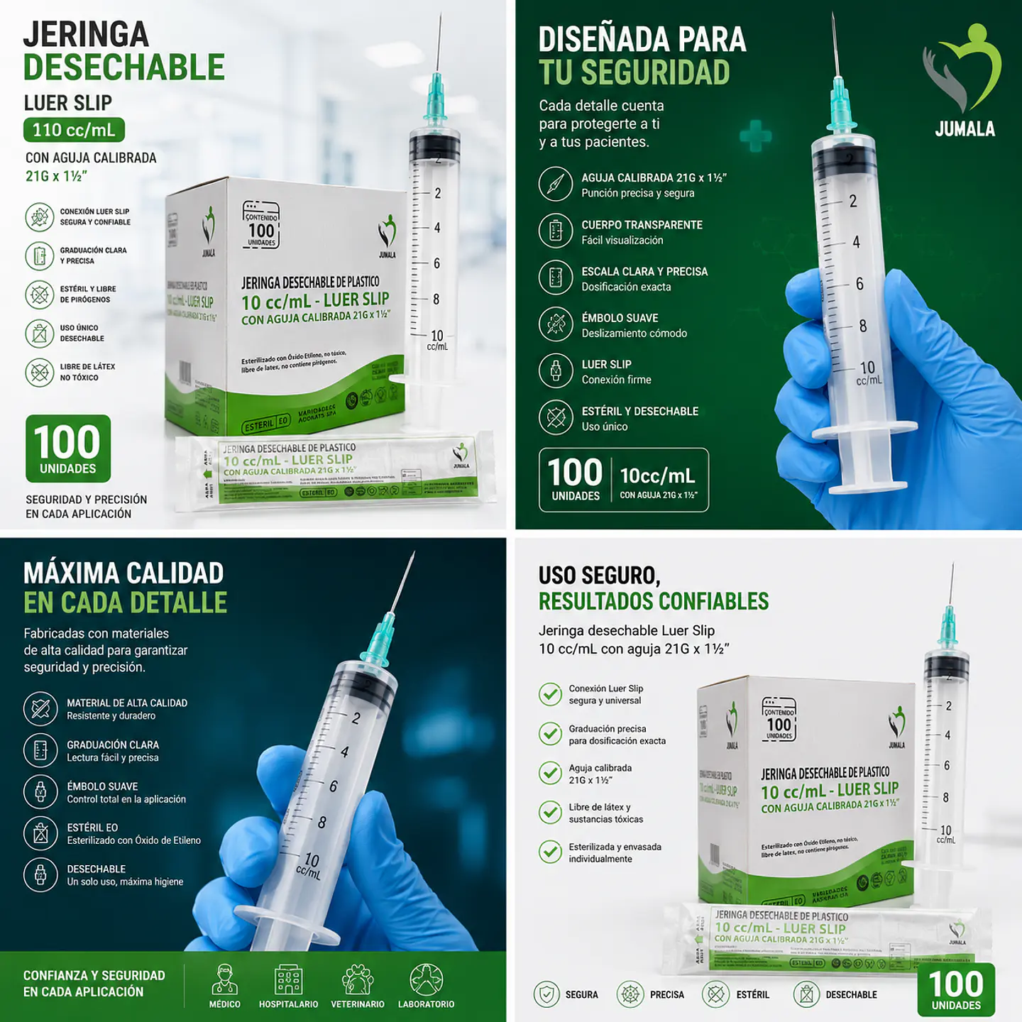 Jeringa 10ml Luer Slip con Aguja 21G x 1½